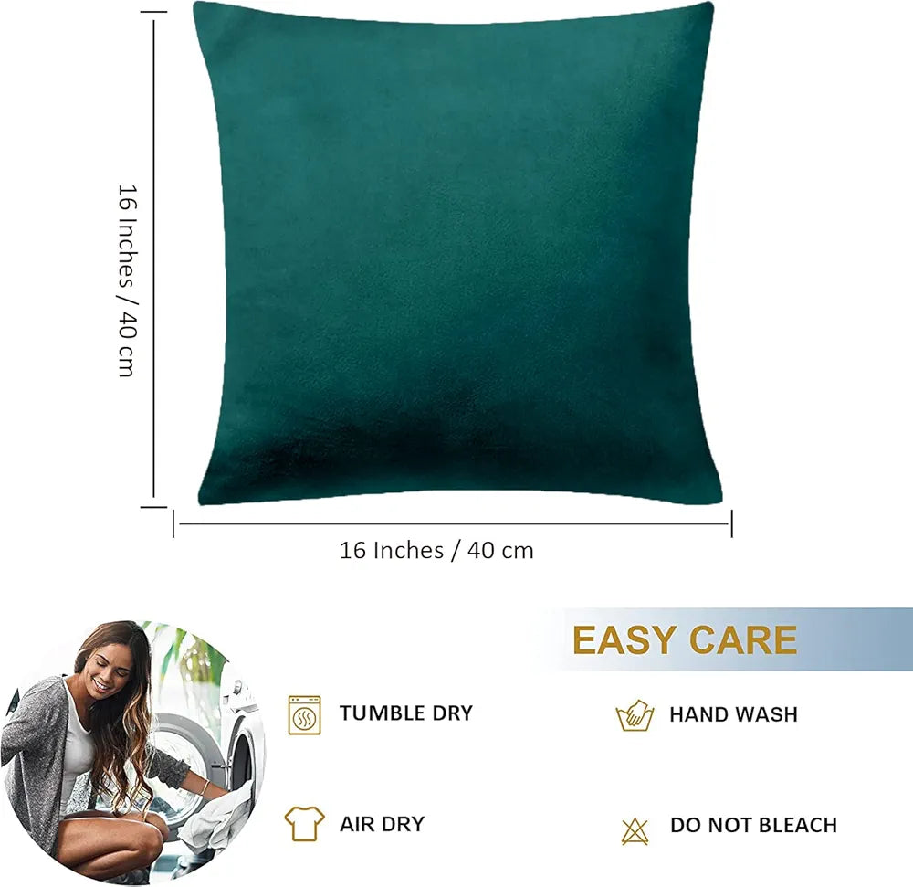 Cloth Fusion Velvet Sofa Cushion Cover Set of 2, Luxurious Cushion Cover Set 16-inch x 16 inch for Home Decor
